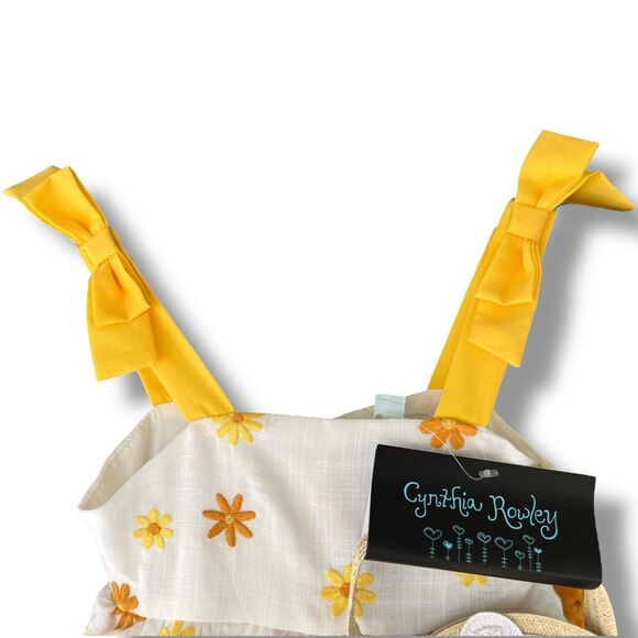 Girls Size 4T White & Yellow Daisy Sundress with Matching Purse - Picture 5 of 12
